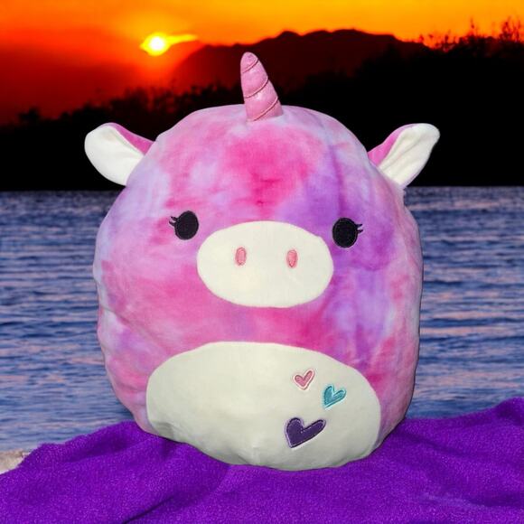 Squishmallows Plush Pillow Unicorn Lola Stuffed Animal Hearts Nursery Shower 15” - Picture 1 of 12